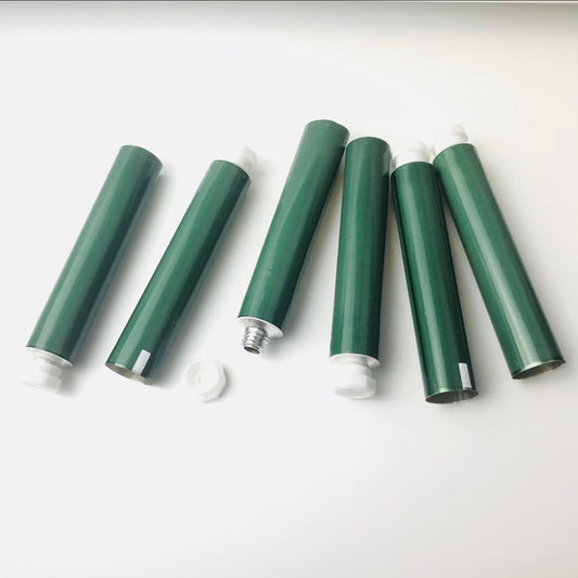Empty Paint Tubes Aluminum Paint Tubes (10ml，20 pack),with Golden Yellow Epoxy Resin Coating, For Acrylics, Watercolors, Oils and any other paint medium，Octagon Cap Unsealed