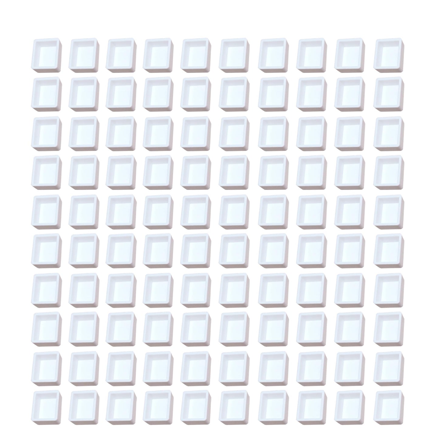 Bower Bird 100 Pcs Empty Watercolor Paint Pans White Plastic Watercolor Tins (100 Half Pans)