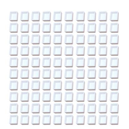 Bower Bird 100 Pcs Empty Watercolor Paint Pans White Plastic Watercolor Tins (100 Half Pans)