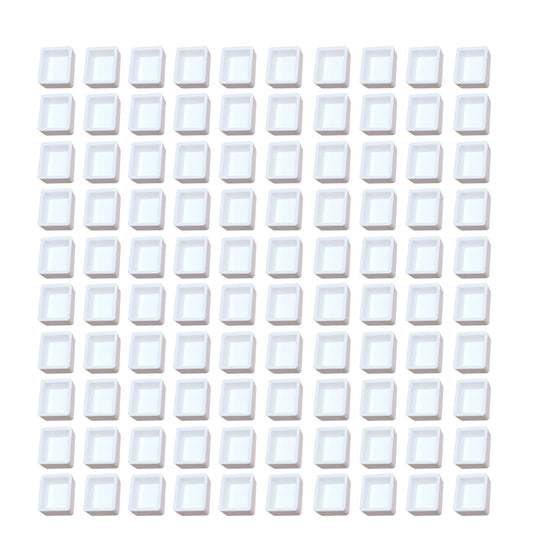 Bower Bird 100 Pcs Empty Watercolor Paint Pans White Plastic Watercolor Tins (100 Half Pans)