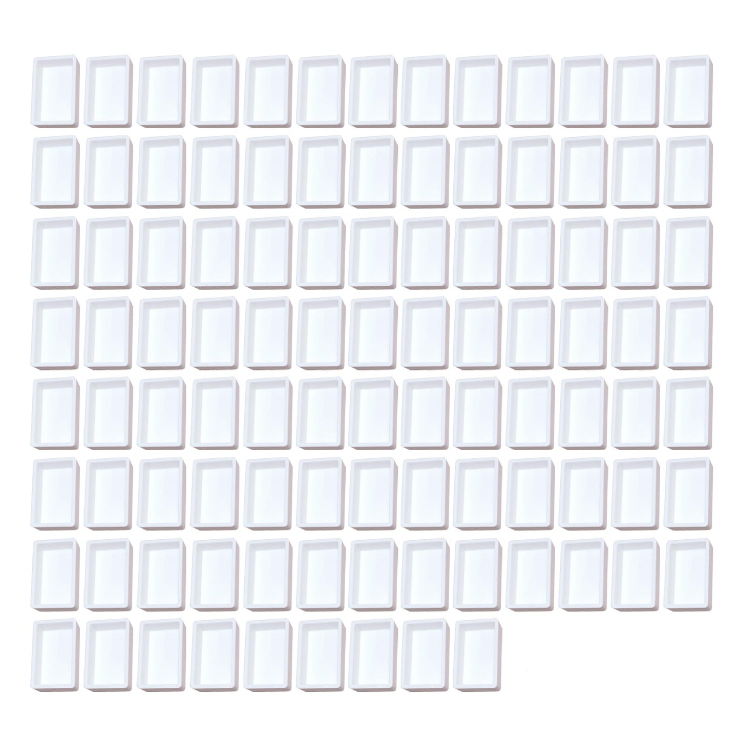 Bower Bird 100 Pcs Empty Watercolor Paint Pans White Plastic Watercolor Tins (100 Full Pans)