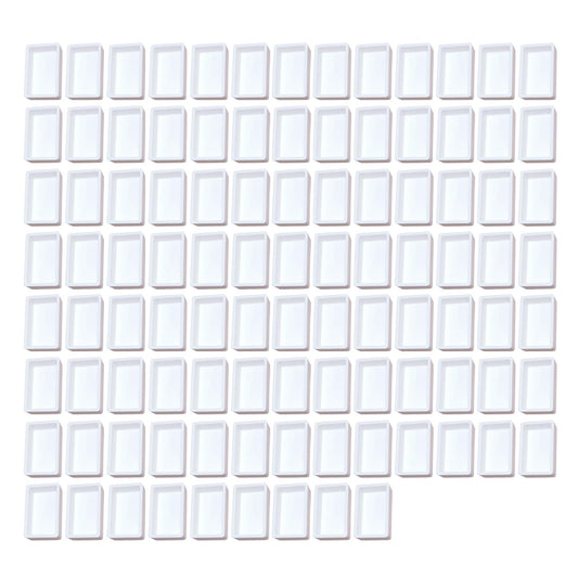 Bower Bird 100 Pcs Empty Watercolor Paint Pans White Plastic Watercolor Tins (100 Full Pans)
